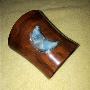 Bracelet bangle handmade with larimar stone